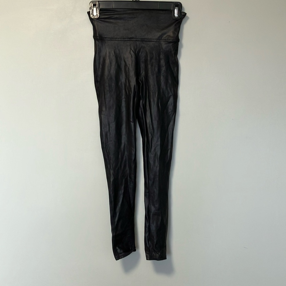 SPANX Black Faux Leather Leggings